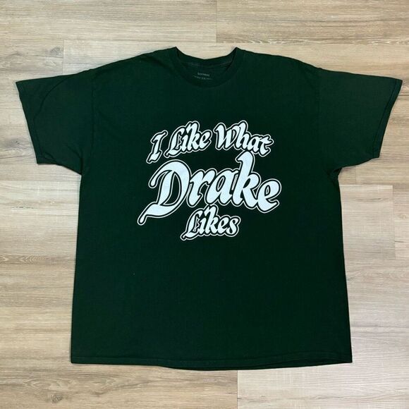 I Like What Drake Likes All A Blur Tee Shirt Size 2XL Dark Green Concert Merch - Picture 1 of 3
